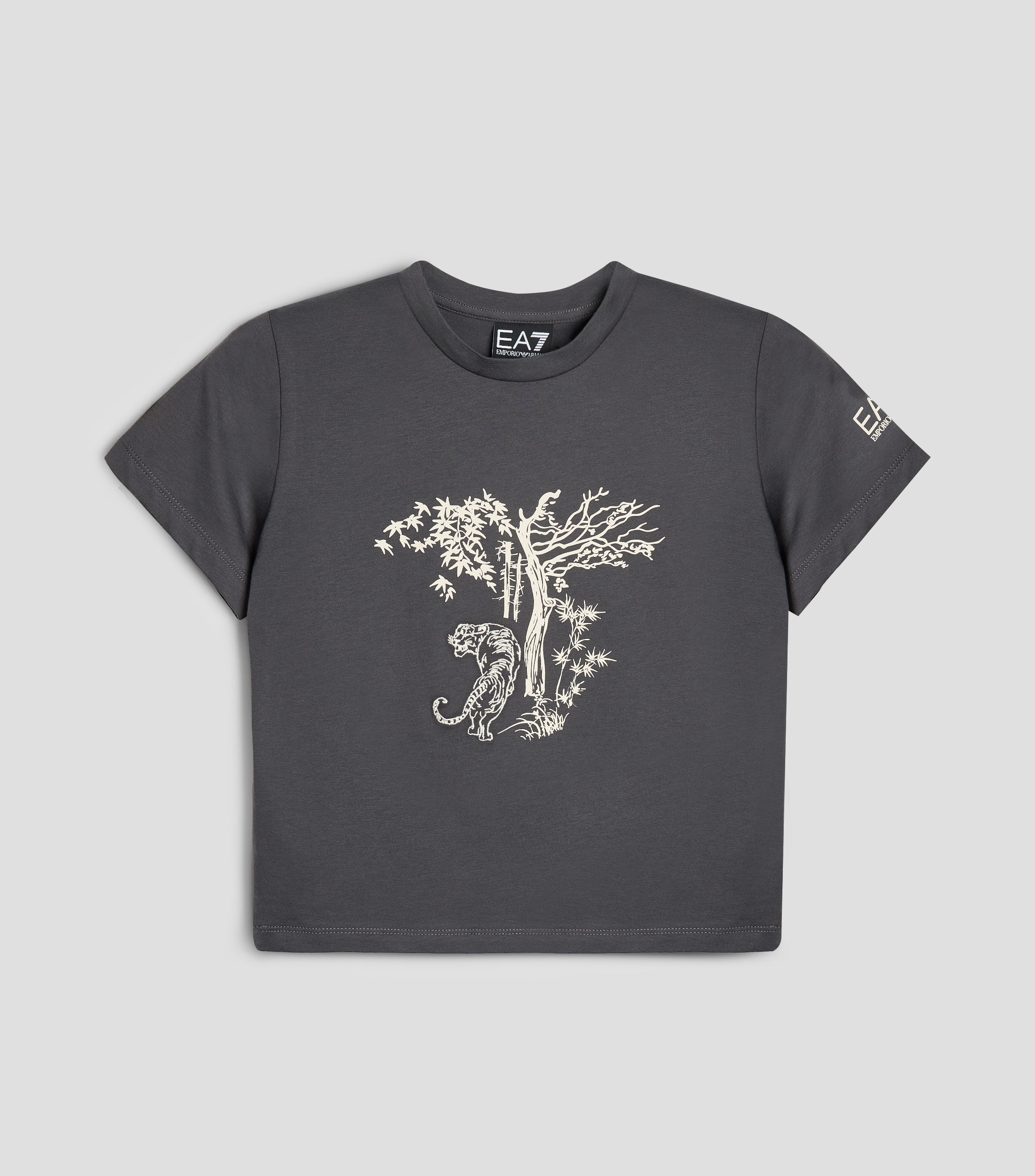 Playera cuello redondo manga corta estampada Niña